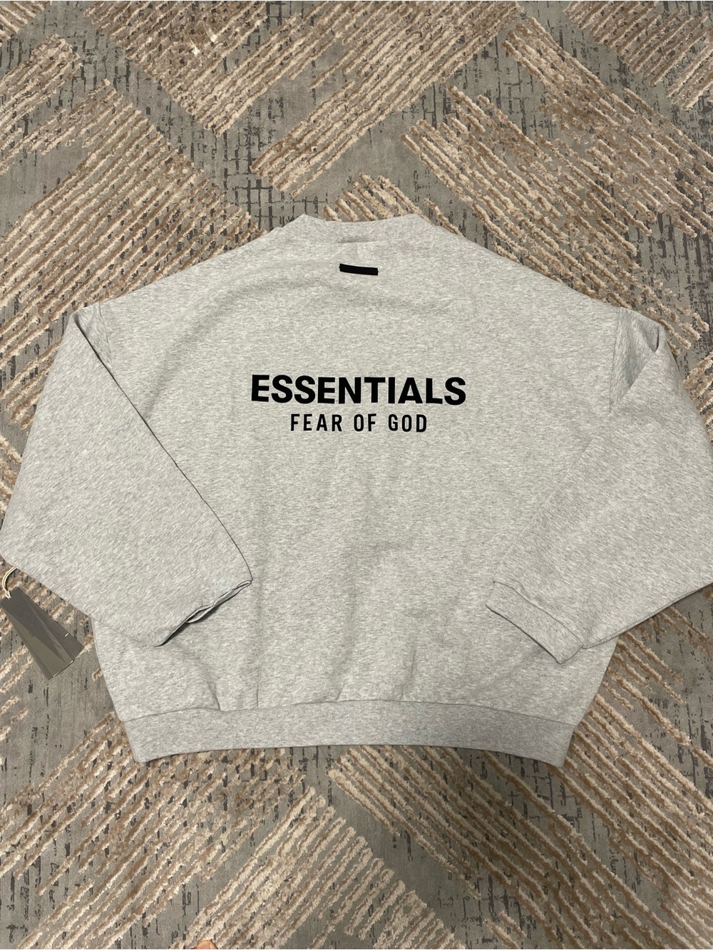 ESSENTIALS Men's Light Heather Gray Crewneck Sweatshirt